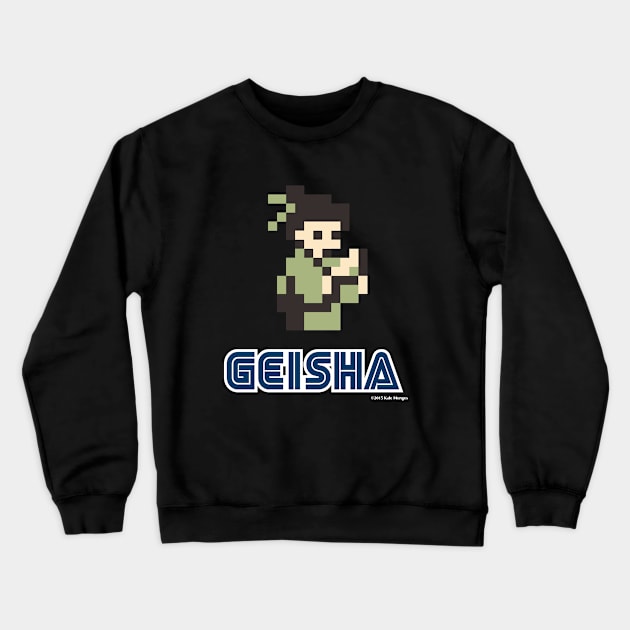 8-Bit Geisha Crewneck Sweatshirt by Kybreknight